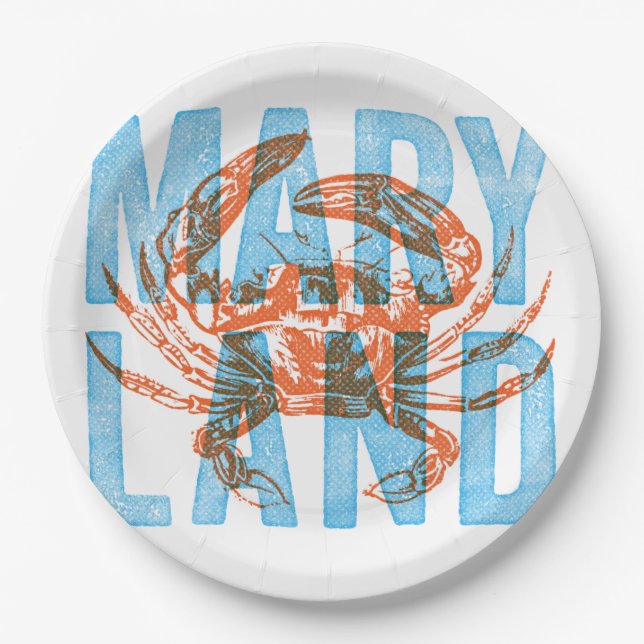 Maryland-Krabben-Papier-Teller Pappteller (Vorderseite)