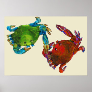 Maryland-Krabben vorher und nachher Poster