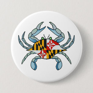 Maryland-Krabbenflagge Button
