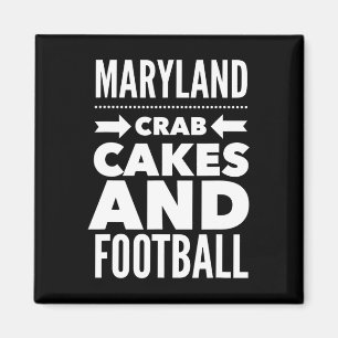 Maryland-Krabbenkuchen und Football Magnet