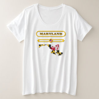 MARYLAND MAP, MARYLAND, USA. SAMER BRASIL GROßE GRÖßE T-Shirt