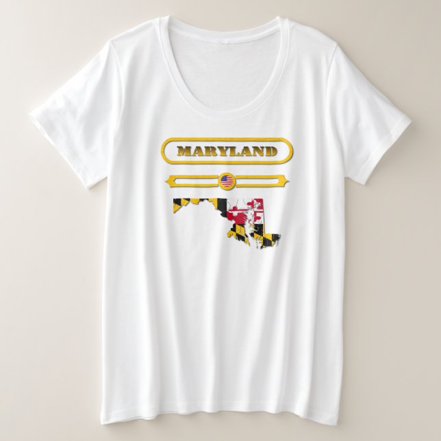 MARYLAND MAP, MARYLAND, USA. SAMER BRASIL GROßE GRÖßE T-Shirt (Design vorne)