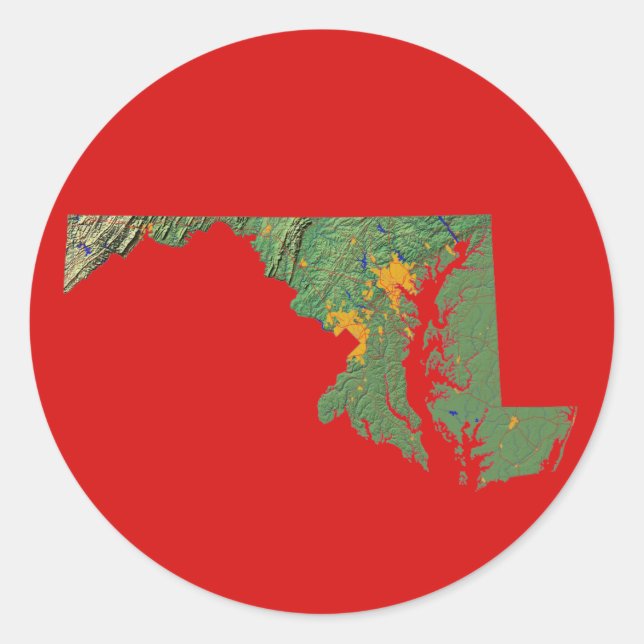 Maryland Map Sticker (Vorderseite)