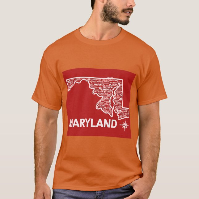 Maryland Map T-Shirt (Vorderseite)
