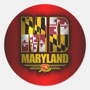 Maryland (MD) Runder Aufkleber