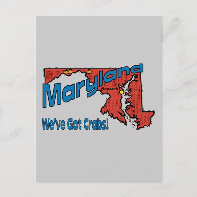 Maryland MD US Motto ~ Wir haben Crabs Got Postkarte (Vorderseite)