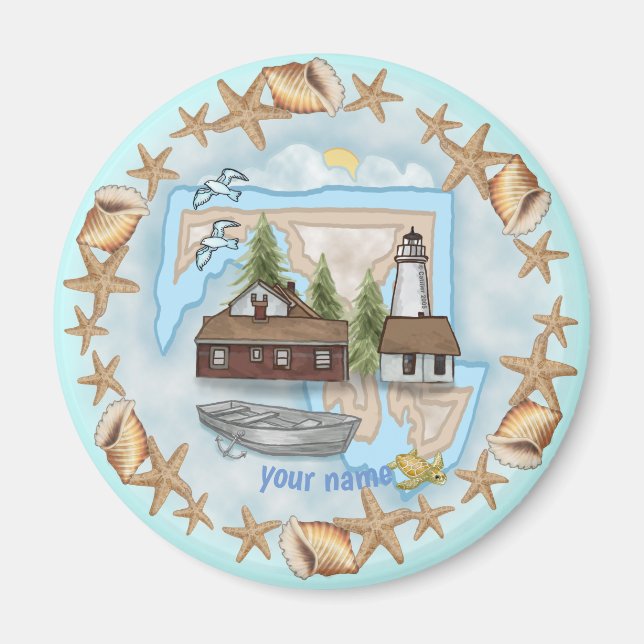 Maryland Muscheln Lighthouse Magnet (Vorne)