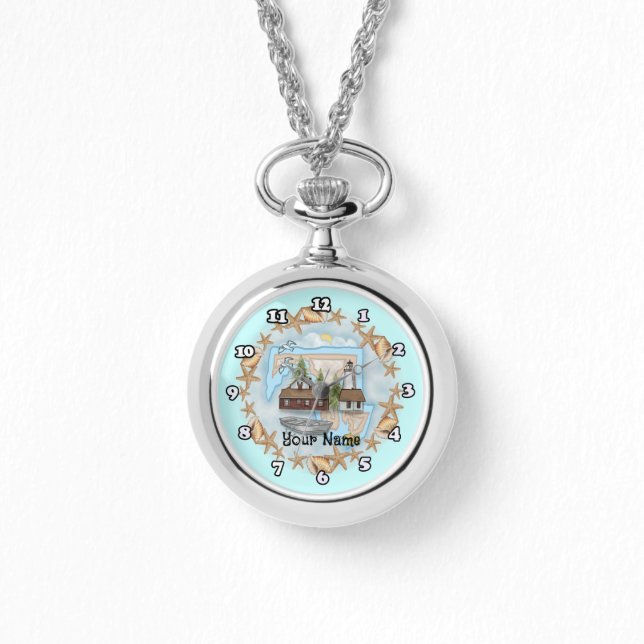 Maryland Muscheln Lighthouse watch Armbanduhr (Vorderseite)