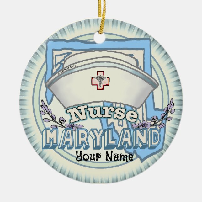 Maryland Nurse Keramik Ornament (Vorne)