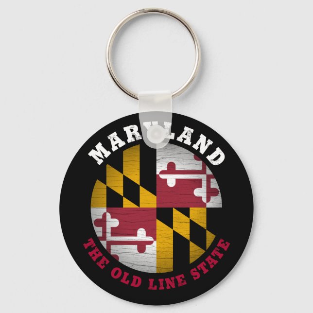 MARYLAND OLD LINE STAAT FLAG SCHLÜSSELANHÄNGER (Vorderseite)