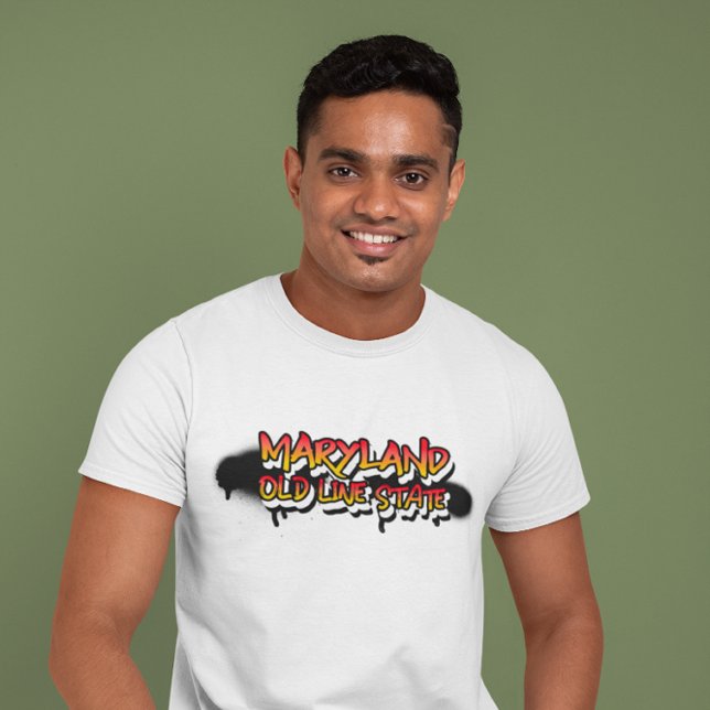 MARYLAND OLD LINE STATE Bold Graffiti T Shirt (Von Creator hochgeladen)