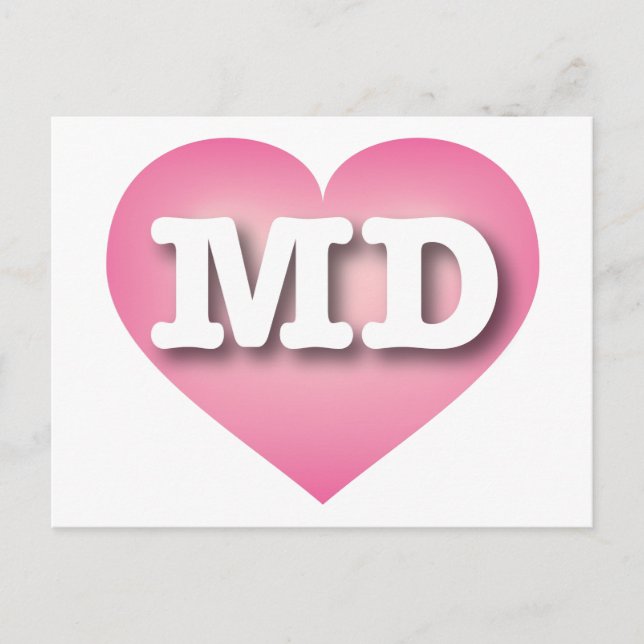 Maryland Pink Fade Heart - I Liebe MD Postkarte (Vorderseite)