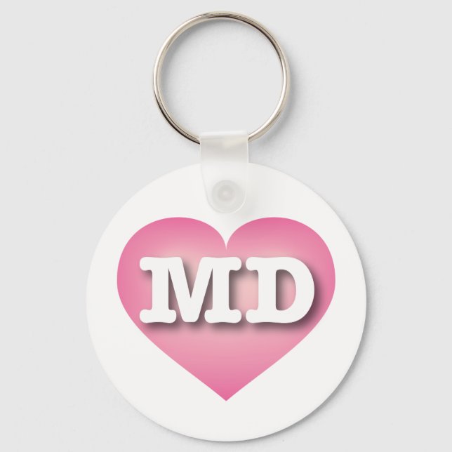 Maryland Pink Fade Heart - I Liebe MD Schlüsselanhänger (Vorderseite)