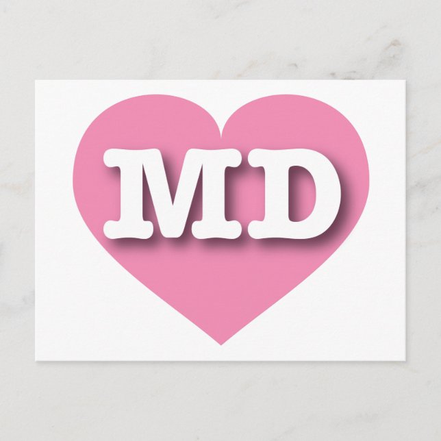 Maryland Pink Heart - I Liebe MD Postkarte (Vorderseite)
