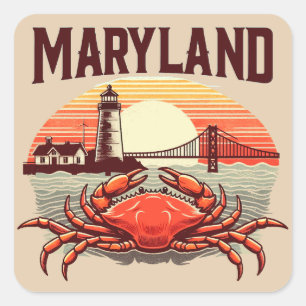 Maryland Quadratischer Aufkleber