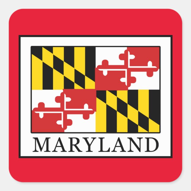 Maryland Quadratischer Aufkleber (Vorderseite)