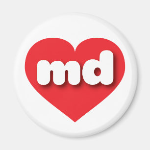 Maryland red heart - I Liebe md Magnet