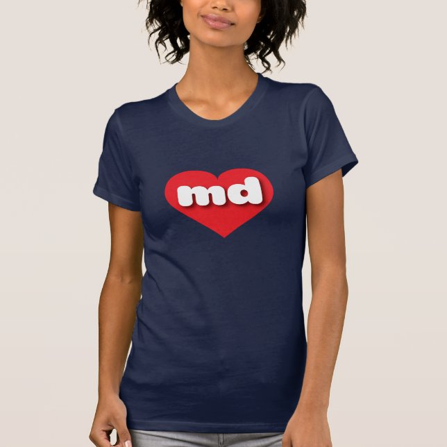 Maryland red heart - I Liebe md T-Shirt (Vorderseite)