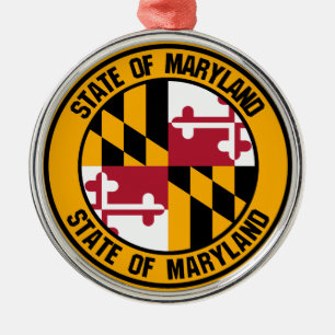 Maryland Round Emblem Ornament Aus Metall