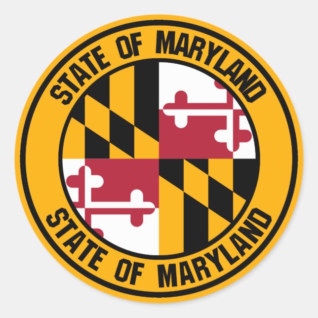 Maryland Round Emblem Runder Aufkleber (Vorderseite)