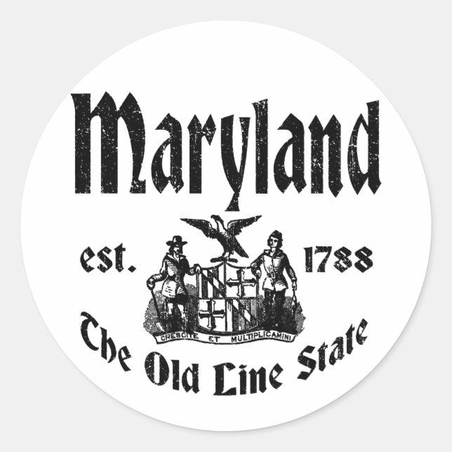 Maryland Runder Aufkleber (Vorderseite)