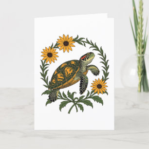 Maryland-Schildkröte und Black-Eyed-Susan-Blumen Feiertagskarte