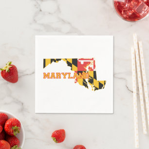 Maryland Shaped Marylander Old Line State Flag Serviette