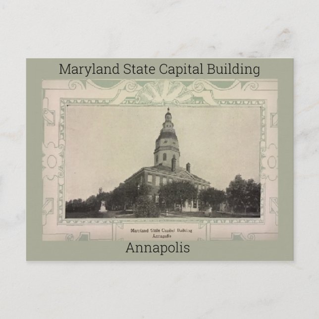 Maryland Staat Hauptstadt Gebäude Postcard (1908) Postkarte (Vorderseite)