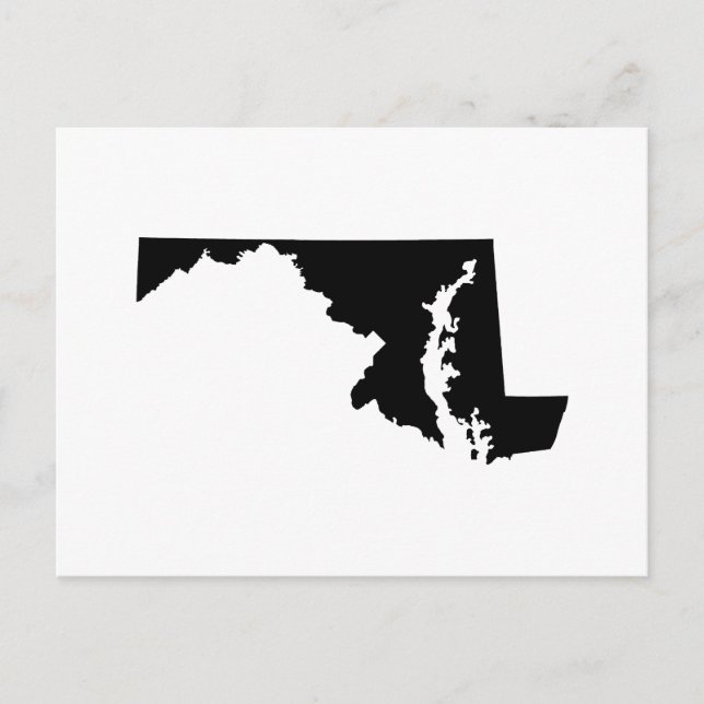 Maryland Staat Kontur Postkarte (Vorderseite)