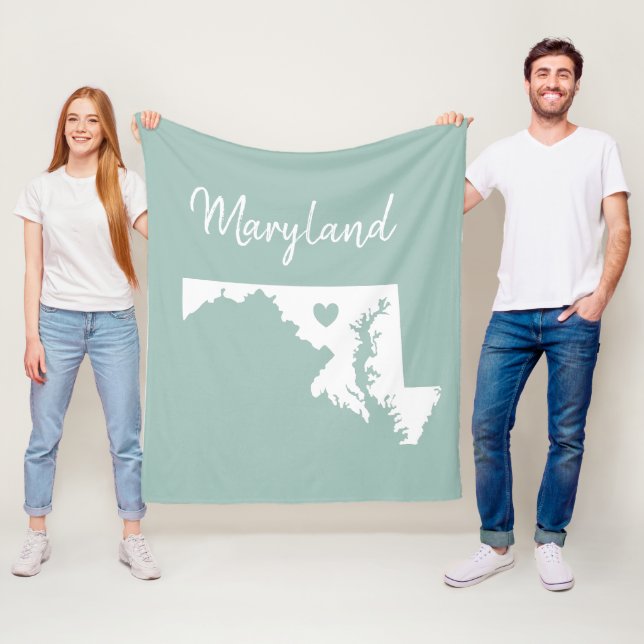 Maryland Staat Map Liebe Zuhause Fleecedecke (Beispiel)