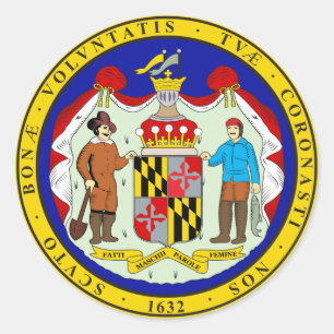 Maryland Staat Siegel Runder Aufkleber
