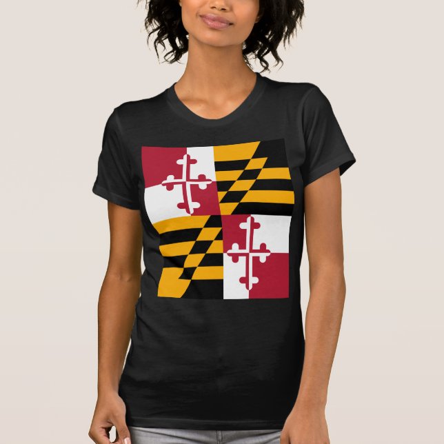 Maryland-Staats-Flagge stilvoll T-Shirt (Vorderseite)