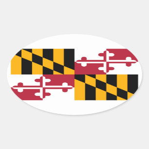 Maryland-Staats-Flaggen-Entwurf Ovaler Aufkleber