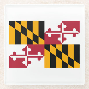 Maryland-Staats-Flaggen-Entwurfs-Dekor Glasuntersetzer