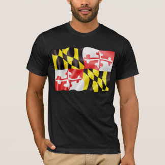 Maryland-Staats-Flaggen-Wellenartig bewegen T-Shirt