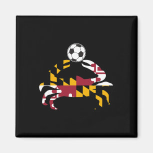 Maryland Staatsflagge Blaue Krabbe Stolz mit Fußba Magnet