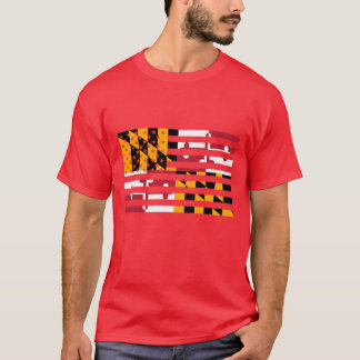 Maryland Staatsflagge Grafik USA-Styling T-Shirt