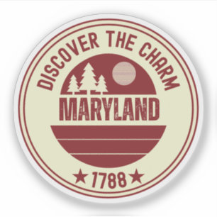 Maryland Staatsflagge - MD Krabben-Souvenir Aufkleber