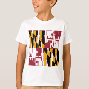 Maryland-Staatsflaggentext T-Shirt