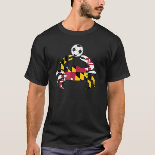 Maryland State Flag Blauer Krabbenstolz auf Fußbal T-Shirt