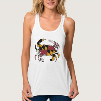 Maryland State Flag Blue Crab Racerback Womens Tank Top