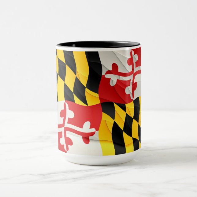 Maryland State Flag Coffee Tasse mit Wave Design (Zentrum)