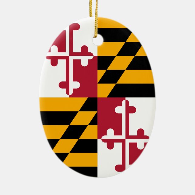 Maryland State Flag Colors Accent Keramik Ornament (Hinten)