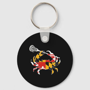 Maryland State Flag Crab Lacrosse Complete Stick B Schlüsselanhänger