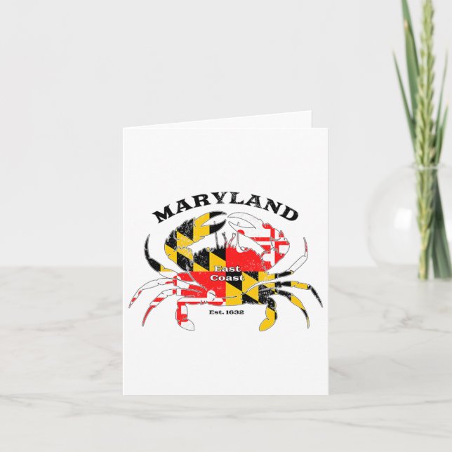 Maryland State Flag Crab Pride Annapolis Ltimore F Karte (Vorderseite)