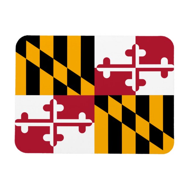 Maryland State Flag Design Decoration Magnet (Horizontal)