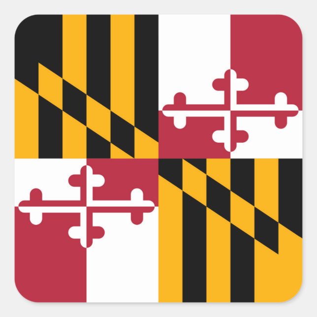 Maryland State Flag Design Decoration Quadratischer Aufkleber (Vorderseite)