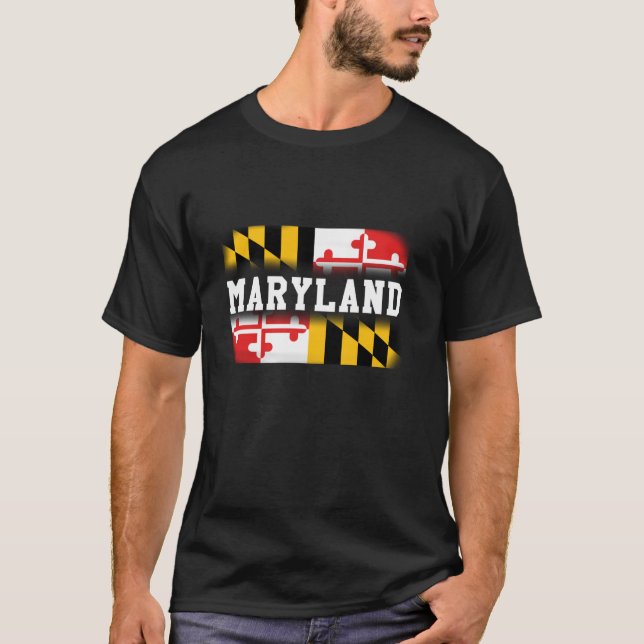 Maryland State Flag Long Sleeve Tee Shirt (Vorderseite)
