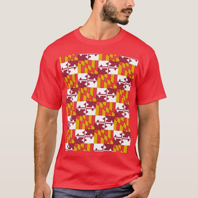 Maryland State Flag Pattern T-Shirt (Vorderseite)