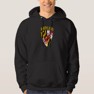 Maryland State Flag Shield Md Baltimore Prix Hoodie